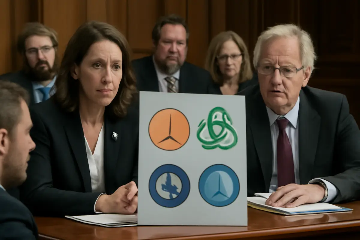 Butthole-Shaped AI Logos Prompt Congressional Committee Emergency Session — Batshit Bugle satirical news illustration