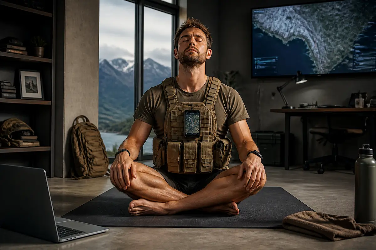 Man Hacks 'Waking Up' App, Replaces "Loving-Kindness" Meditations with Strategic Reconnaissance Briefings — Batshit Bugle satirical news illustration
