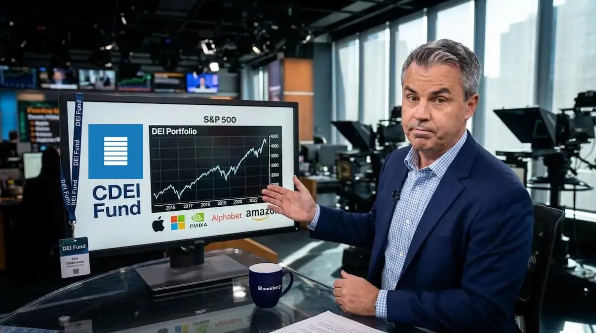 Morgan Stanley Shutters DEI Fund, Acknowledges It Was Just the S&P 500 Wearing a Conference Lanyard — Batshit Bugle satirical news illustration