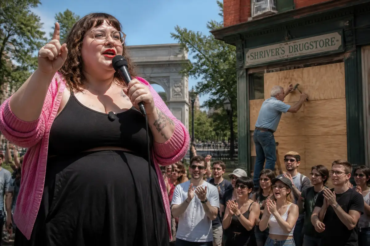 DSA Assemblywoman Proposes "Five Finger Discount" Legislation to Address Biological "Need to Steal" — Batshit Bugle satirical news illustration